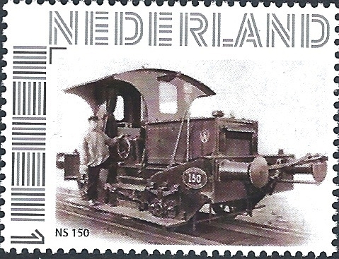 personalised stamp of The Netherlands with trains, trams, stations etc